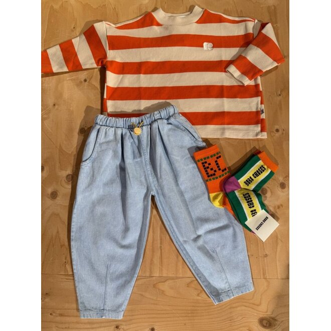 Repose ams | Boxy Sweater Flame Red Block Stripe