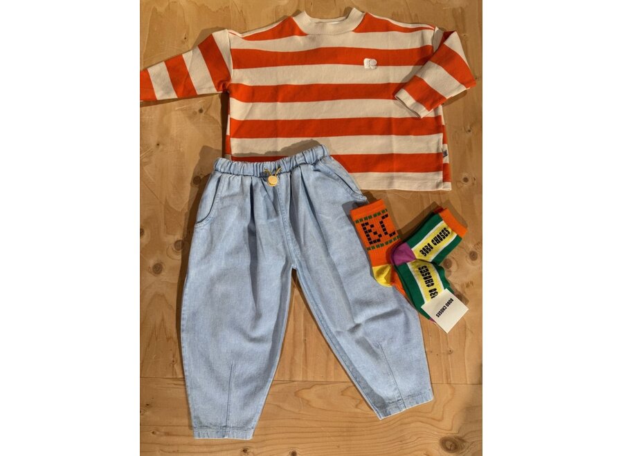 Repose ams | Boxy Sweater Flame Red Block Stripe