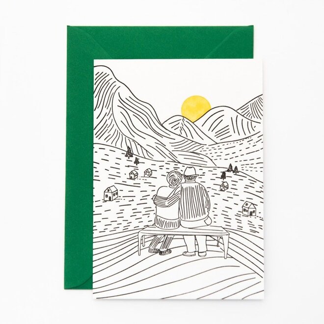 Studio Flash | Letterpress Card ‘Mountain sunset’