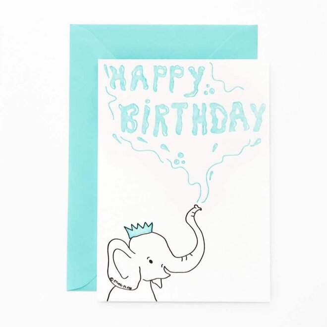 Studio Flash | Letterpress Card ‘happy birthday elephant’