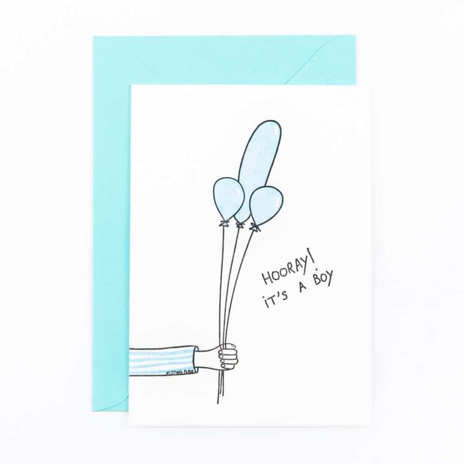 Letterpress Card ‘It’s a boy, balloon’
