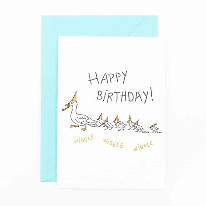 Studio Flash | Letterpress Card ‘wiggle wiggle wiggle’