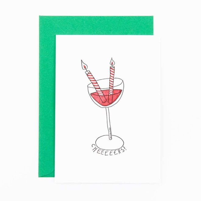 Studio Flash | Letterpress Card 'wine with candles'