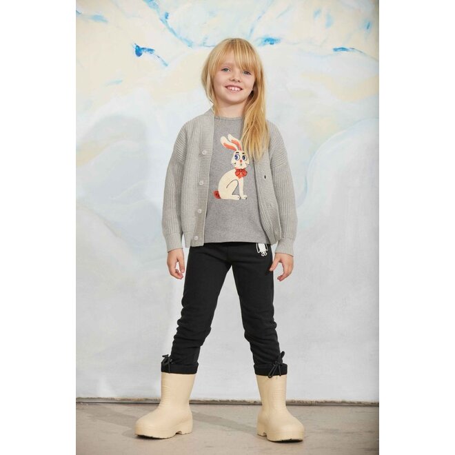 Mini Rodini | Rabbit Application Longsleeve Top Grey Melange