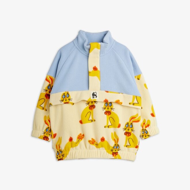Rabbits Aop Fleece Halfzip Sweater Yellow