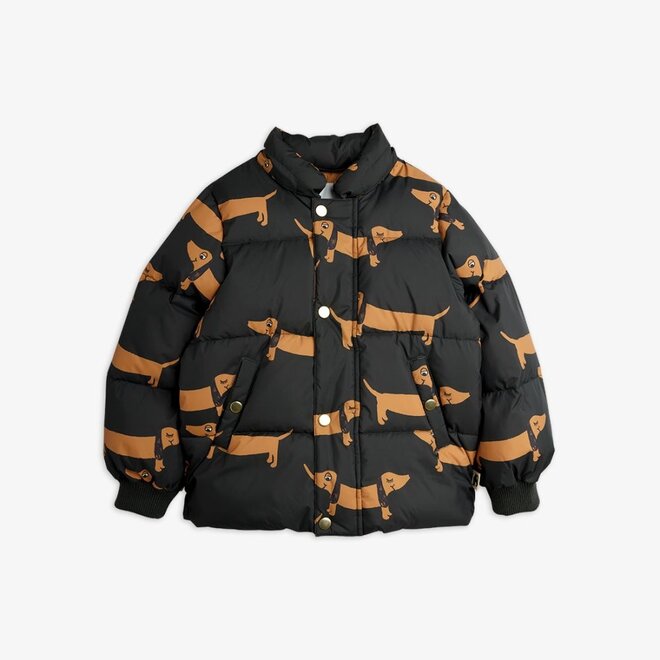 Mini Rodini | Dog Aop Hooded Puffer Black