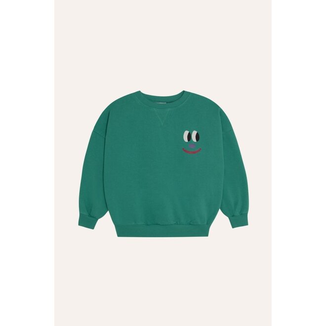 Smiling Face Sweatshirt Green