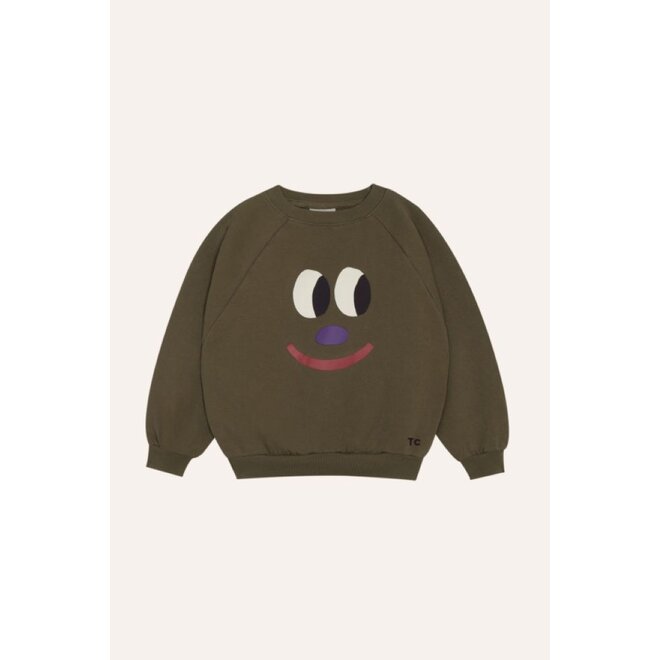 Big Smiling Face Sweatshirt Green