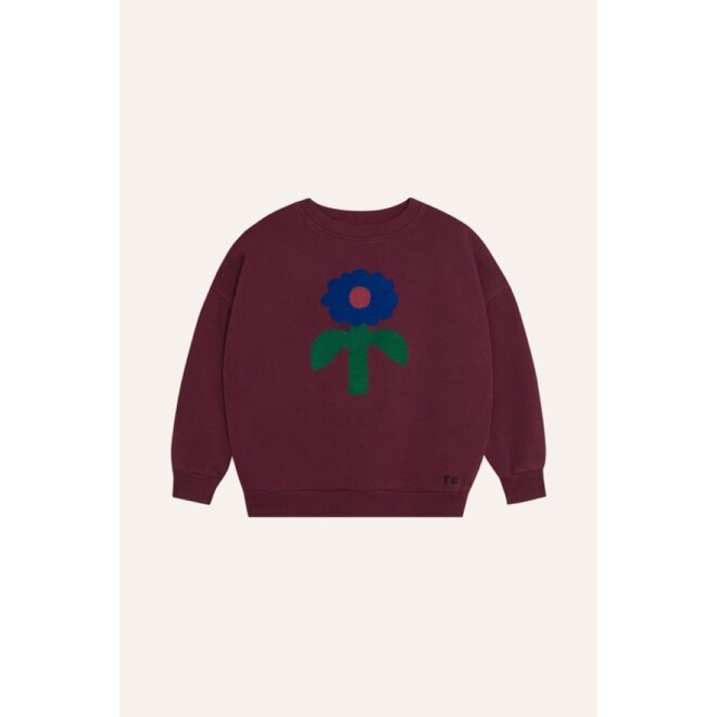 The Campamento | Big Blue Daisy Sweatshirt Burgundy