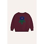 The Campamento | Big Blue Daisy Sweatshirt Burgundy