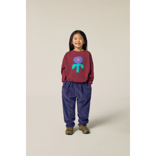 The Campamento | Big Blue Daisy Sweatshirt Burgundy