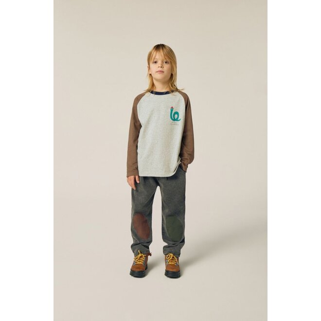 The Campamento | Bicolor Patches Denim Trousers Grey