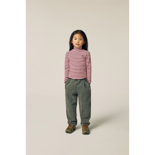 The Campamento | Burgundy Stripes Turtle Neck Tshirt