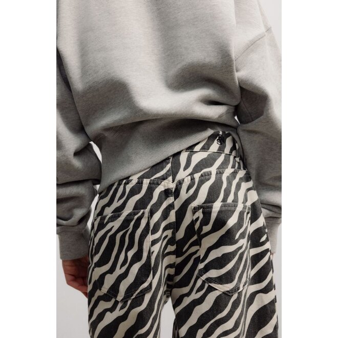 The New Society | TNS Denim Teen Barrel Trouser Zebra Print