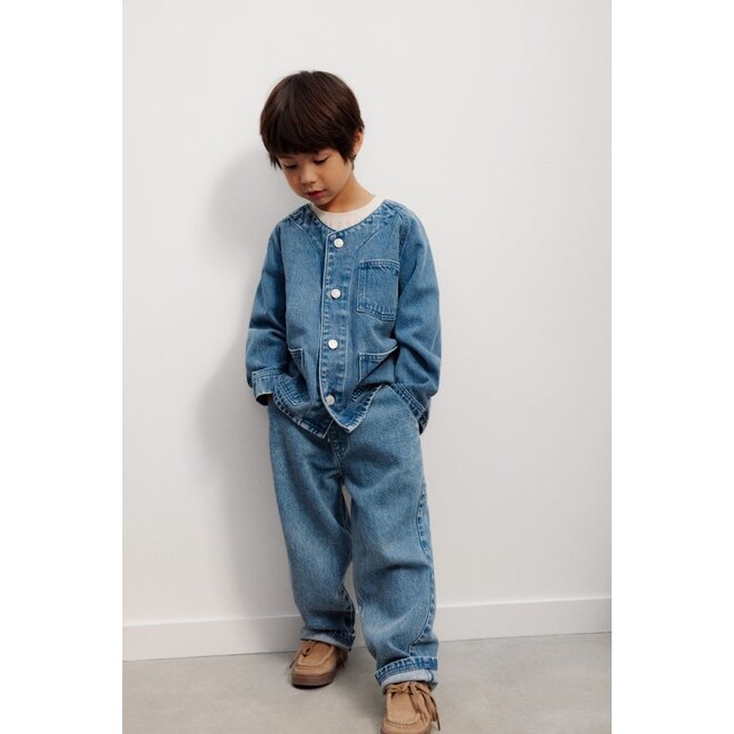 The New Society | Ridge Denim Trouser Mid Blue Denim