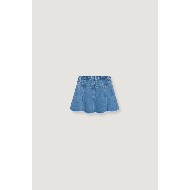 The New Society | Ridge Denim Skirt Mid Blue Denim