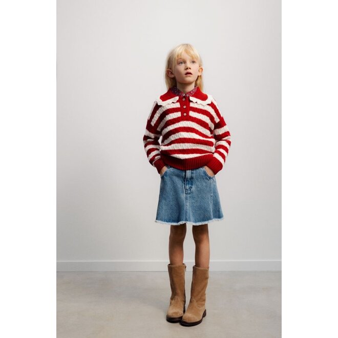The New Society | Ridge Denim Skirt Mid Blue Denim