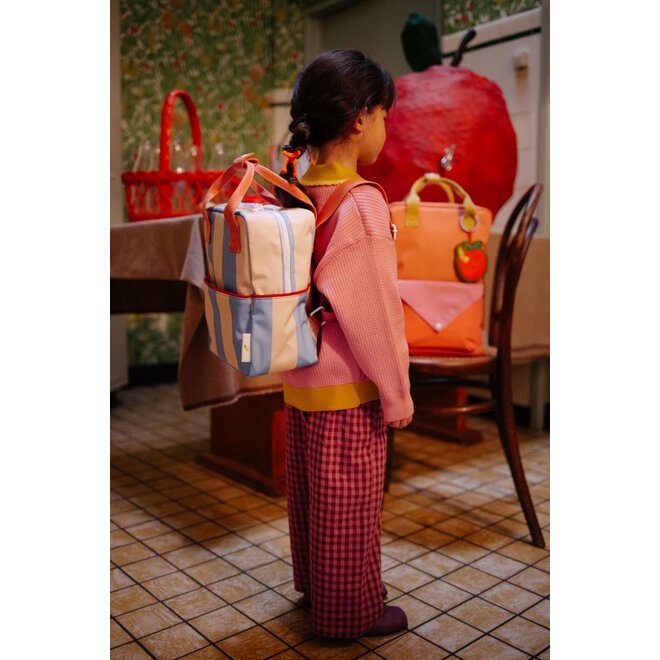 Sticky Lemon | Backpack Small Lemon Tree Stripes Cloud Blue + Twiggy Beige