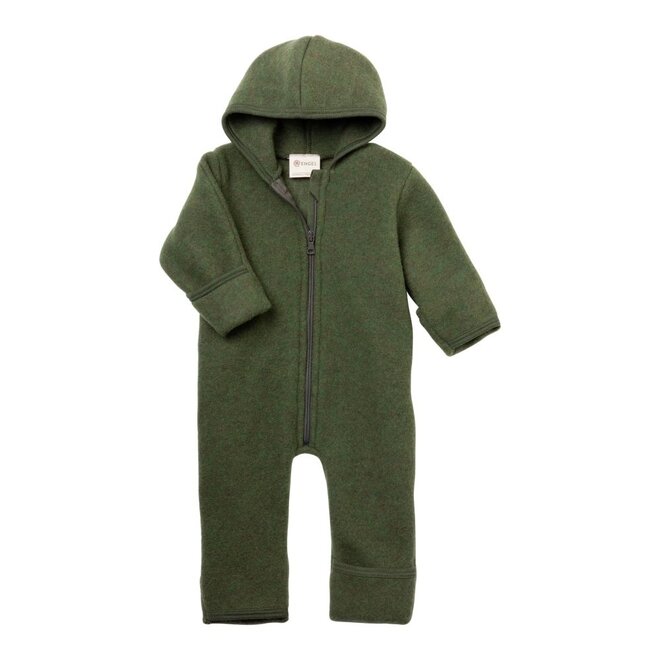 Engel | Hooded Overall With Zipper Reed Melange