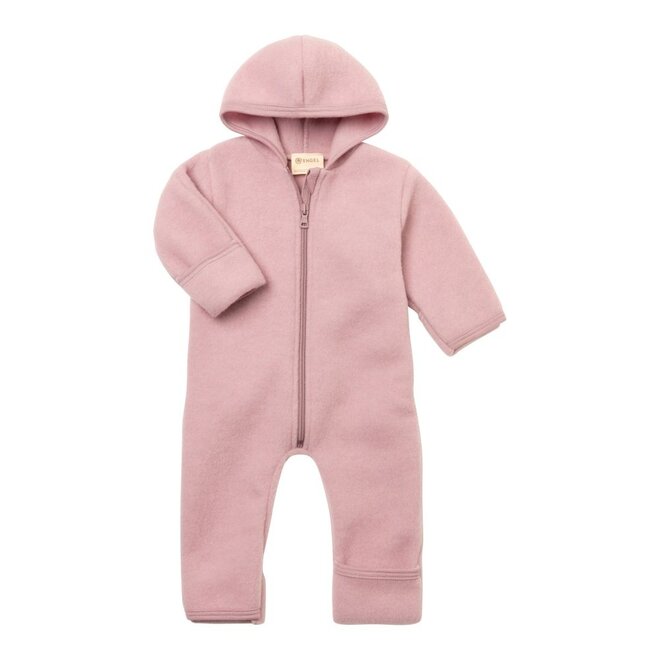 Hooded Overall With Zipper Rosewood Melange