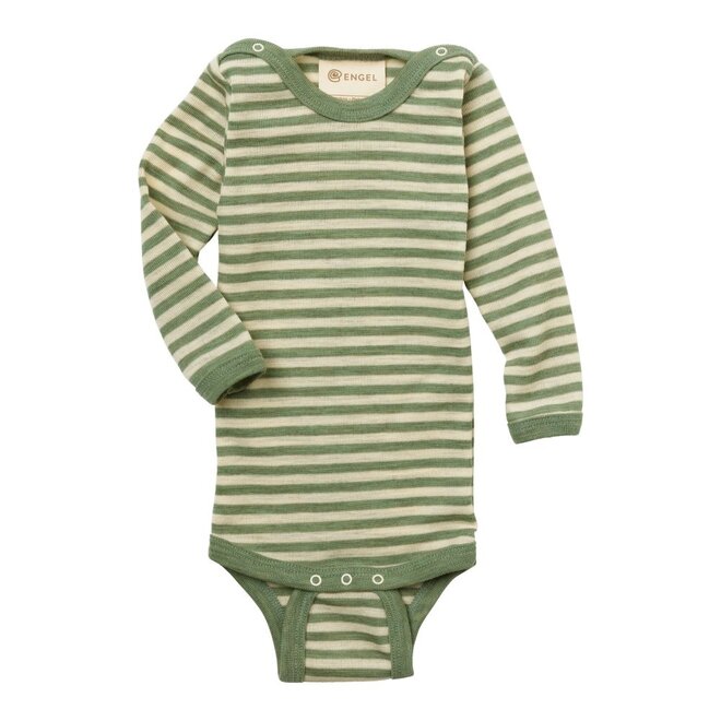 Engel | Wollen Romper Lange Mouw Sage Green/Naturel