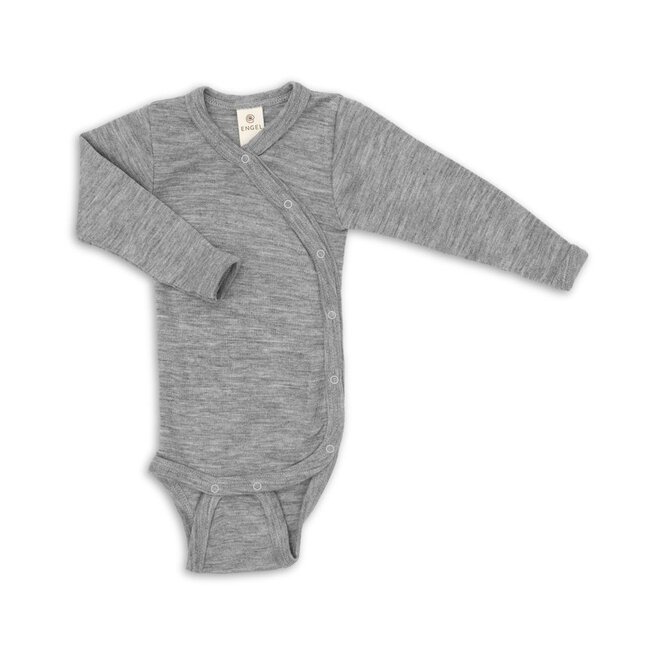 Engel | Wikkelromper Wol-Zijde Light Grey Melange