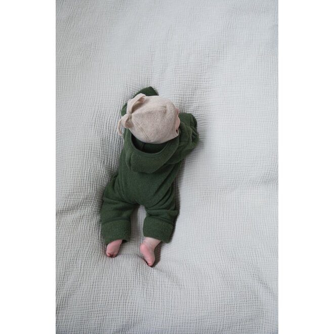 Engel | Hooded Overall With Zipper Reed Melange