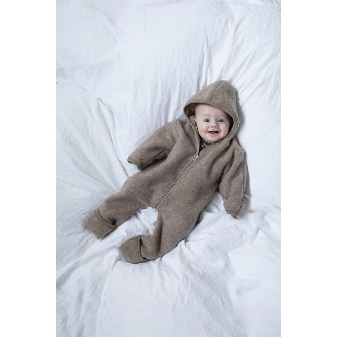 Engel | Hooded Overall With Zipper Walnut Melange