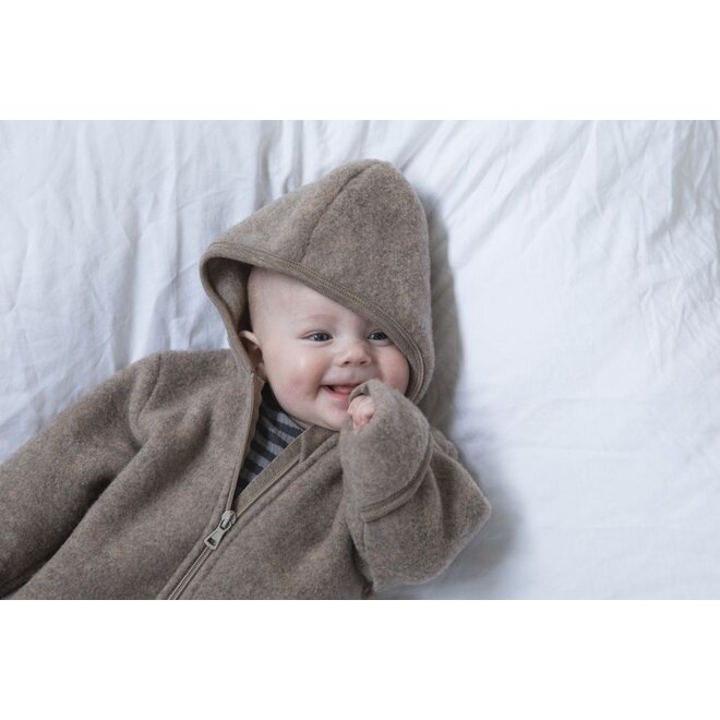 Engel | Hooded Overall With Zipper Walnut Melange