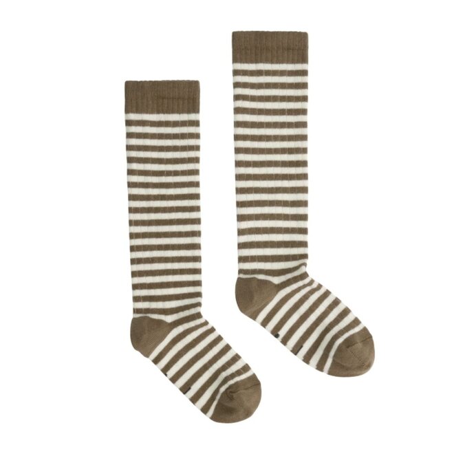 Gray Label | Long Ribbed Socks GOTS Woody / Cream