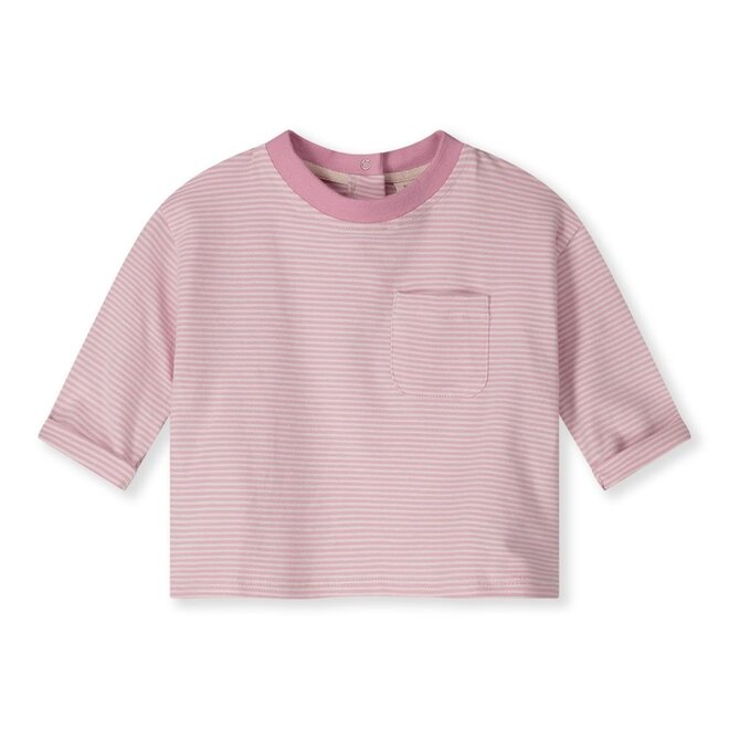 Baby Longsleeve Pocket Tee GOTS Bubblegum / Cream