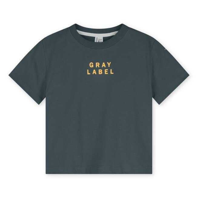Gray Label | Logo Oversized Tee GOTS Blue Grey / Bright Cookie
