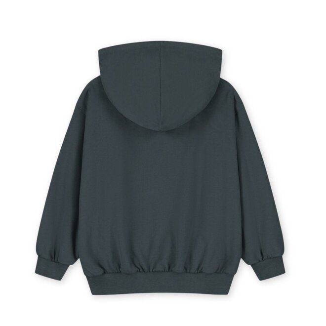 Gray Label | Logo Hooded Cardigan With Zip GOTS Blue Grey / Bright Cookie