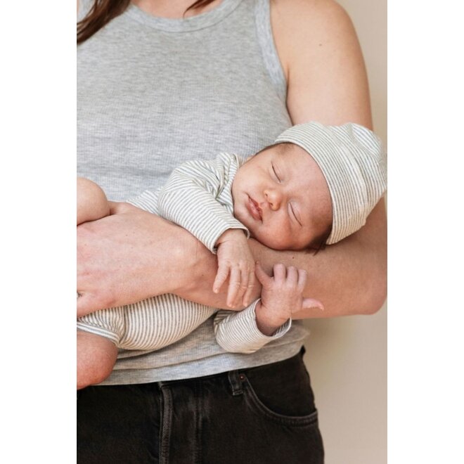 Gray Label | Baby Beanie GOTS Grey Melange / Cream Newborn