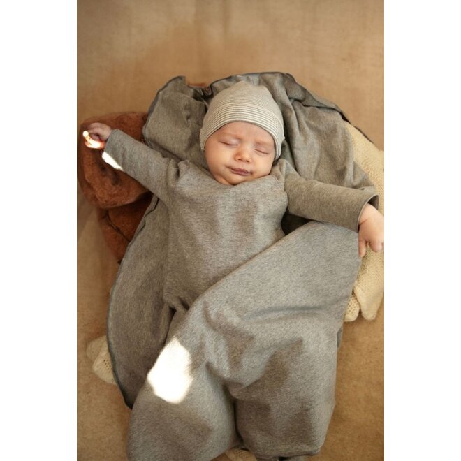 Gray Label | Baby Beanie GOTS Grey Melange / Cream Newborn