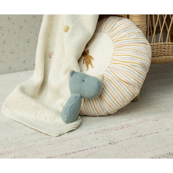 Maileg | Lullaby Friends Rhino Rattle Dusty Blue