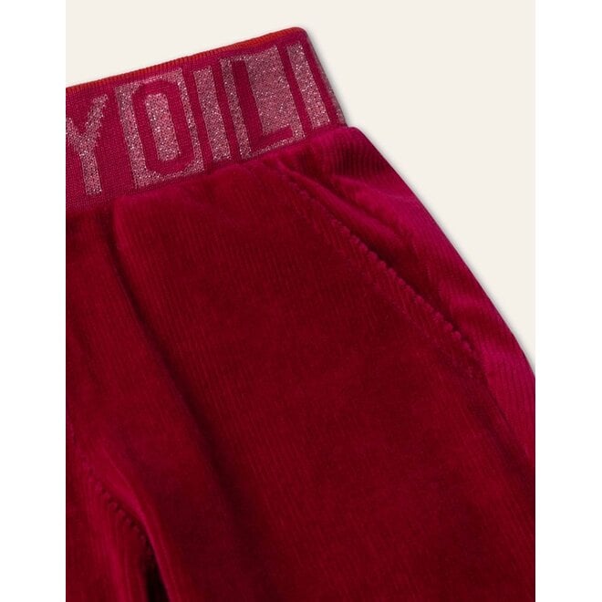 Oilily | Perky Sweat Pants Velvet Rib Beet Red