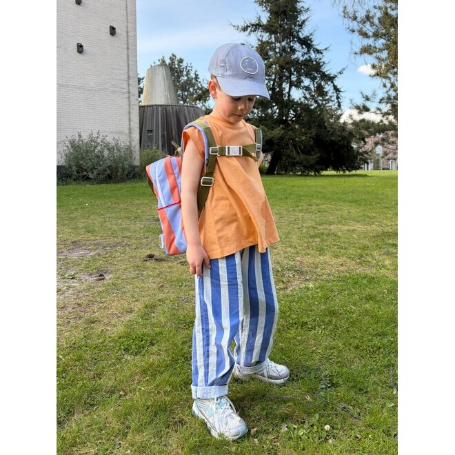 The Campamento | Blue Stripes Washed Trousers Blue