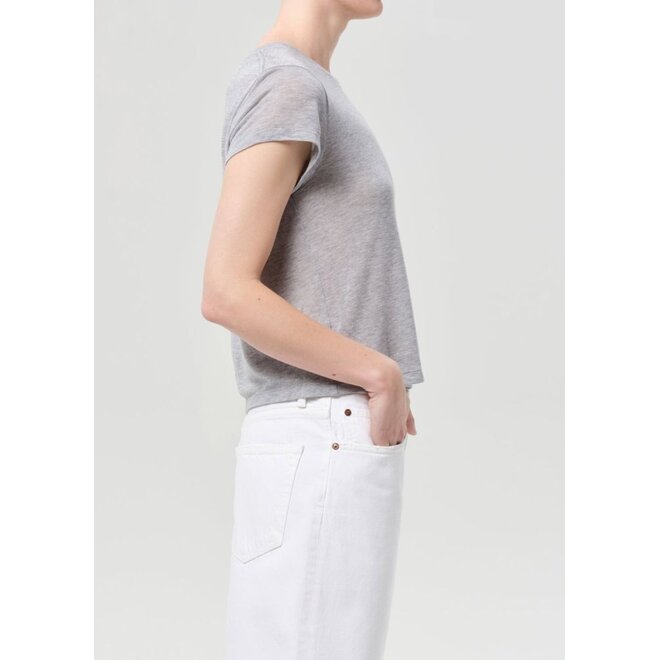 AGOLDE | Adine Shrunken Tee Grey Heather