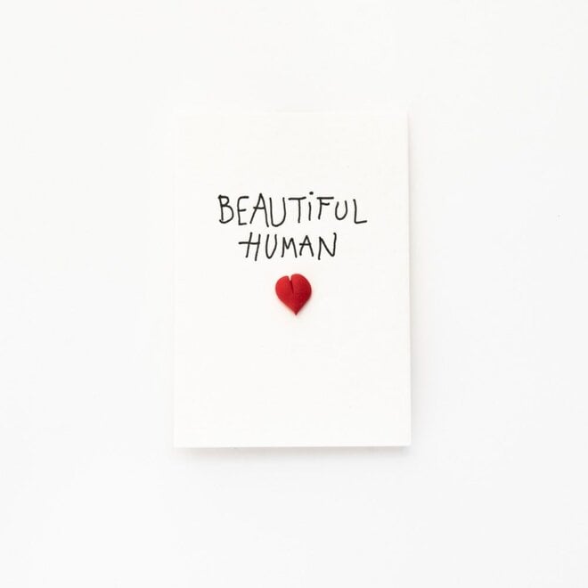 Letterpress Card PIN ‘beautiful human’