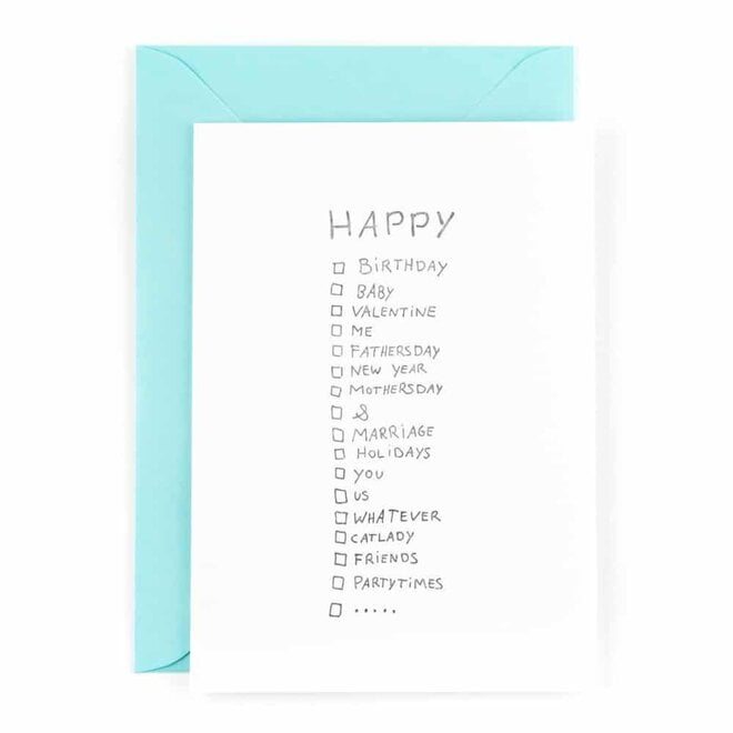 Letterpress Card ‘happy…’