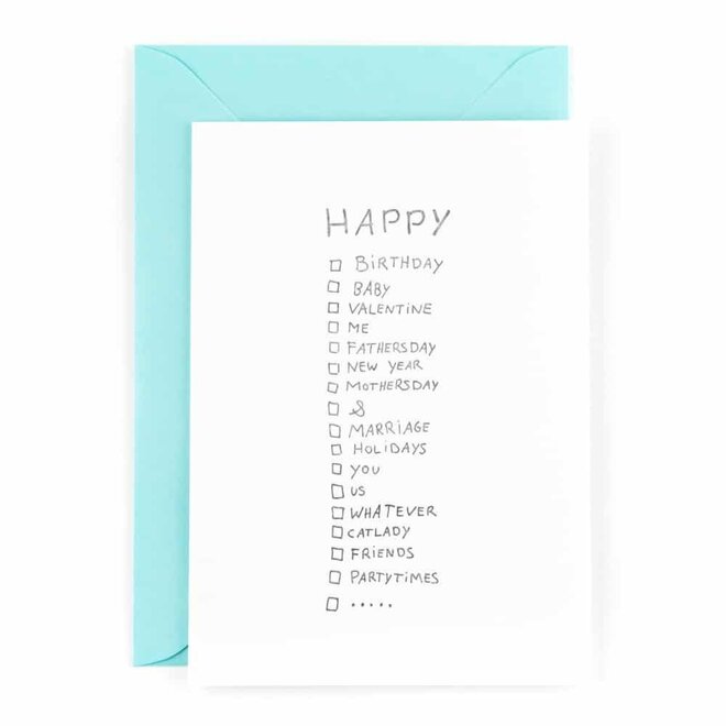Studio Flash | Letterpress Card ‘happy…’
