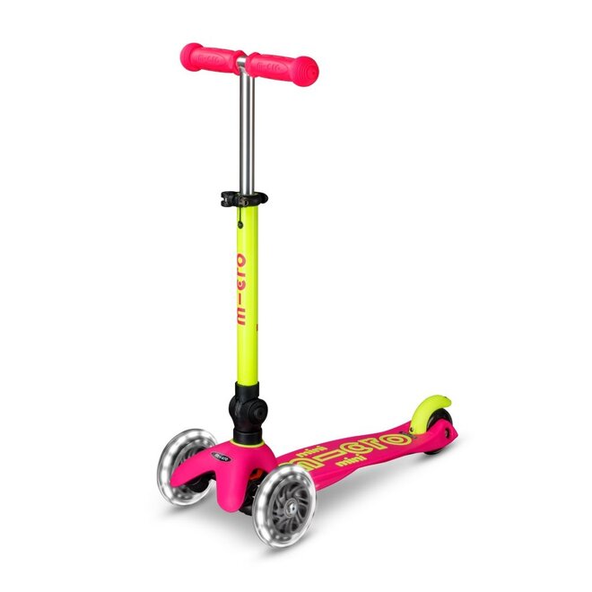 Micro Step | Mini Micro step inklapbaar LED Roze/Geel