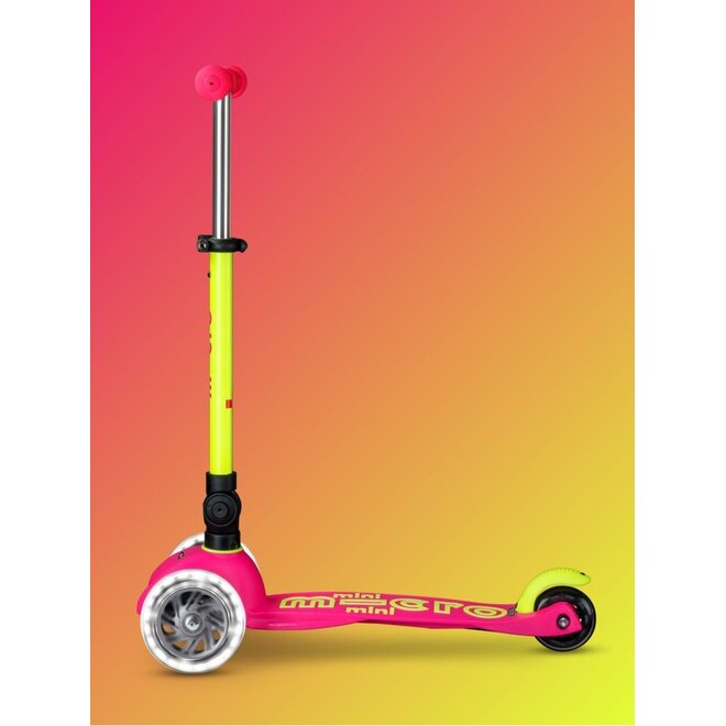 Micro Step | Mini Micro step inklapbaar LED Roze/Geel