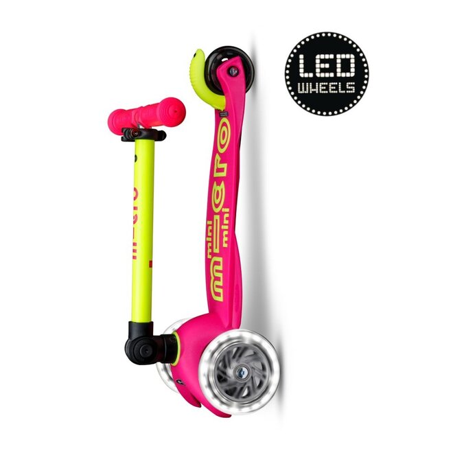 Micro Step | Mini Micro step inklapbaar LED Roze/Geel