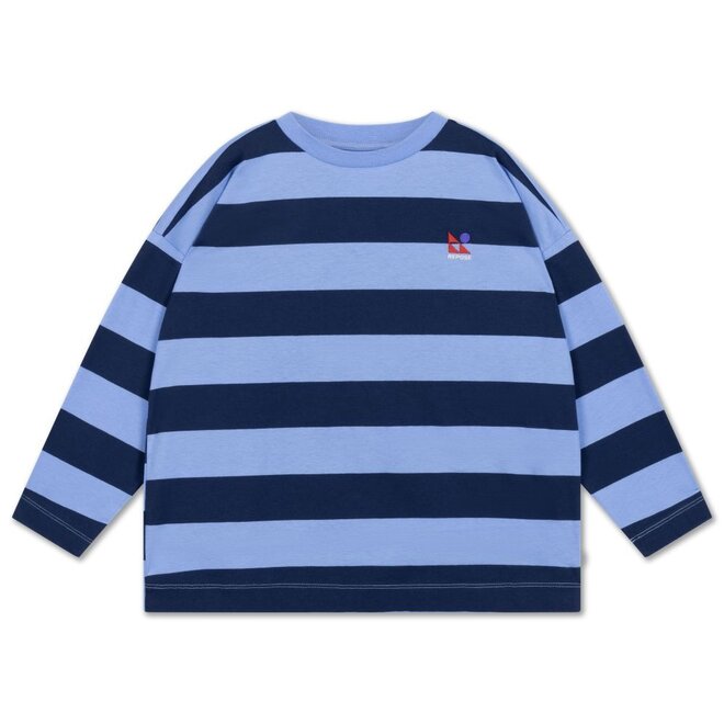 Wide Cut Long Tee Horizon Dark Eclipse Block Stripe