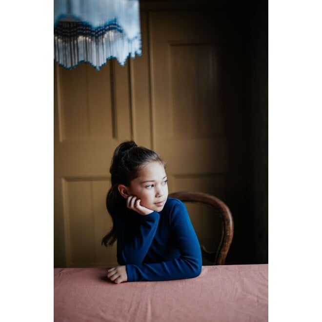 Petit Blush | Rib Turtle Neck Navy Blue