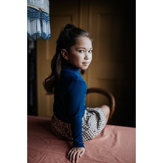 Petit Blush | Rib Turtle Neck Navy Blue