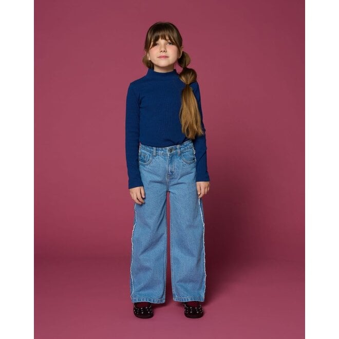 Petit Blush | Rib Turtle Neck Navy Blue