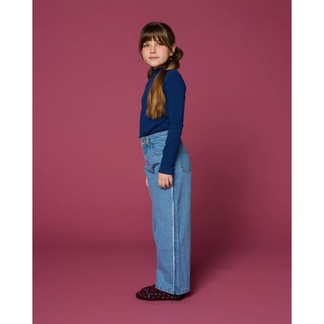 Petit Blush | Rib Turtle Neck Navy Blue